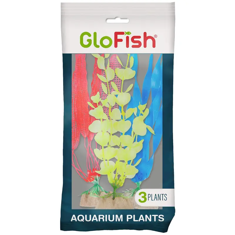 GloFish Fish Tank Plants, Fish Tank Decorations, Aquarium Decorations, Fluorescent Colors, 3-Pack