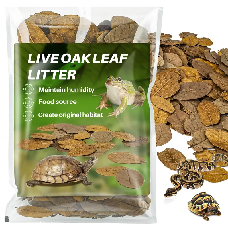 MAQIHAN 4.9 OZ Dry Oak Leaf Litter - Leaf Litter for Reptiles Oak Leaves for Isopods Live Substrate for Snakes; Frogs; Isopods;