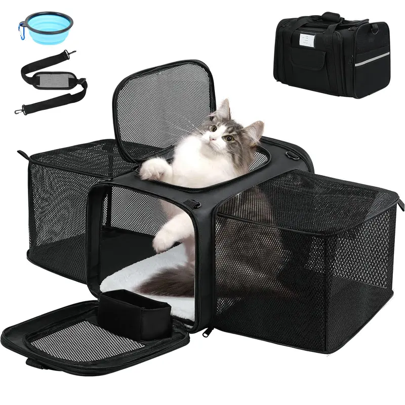 Pet Dog Cat Carrier Soft, Airline Approved Dog Carriers for Small Dogs, Washable Pet Carrier, Large Cat Travel Carriers, Portabl