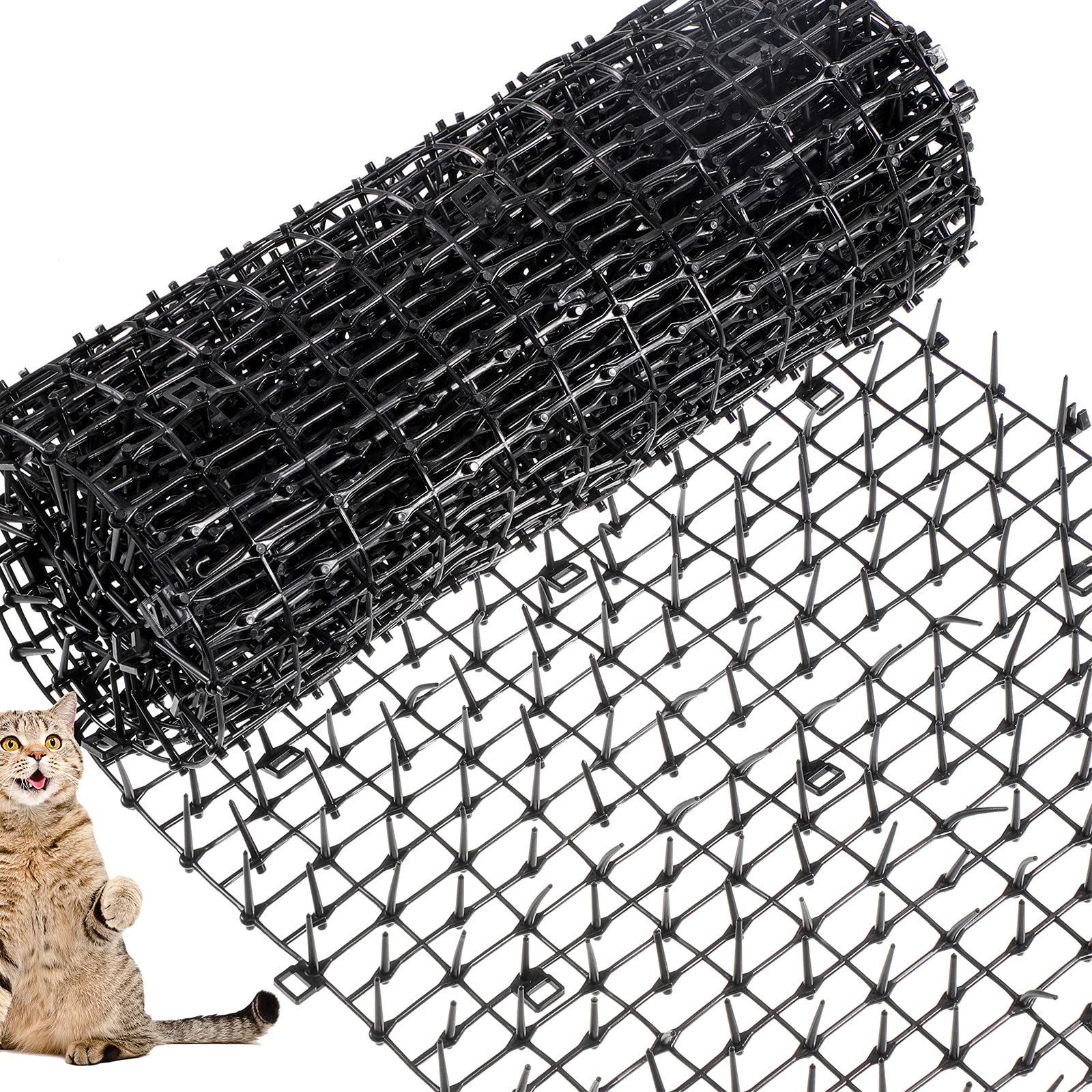Zopeal 79 x 12 Inch/1 Roll Cat Spikes Keep Dog Off Couch Cat Deterrent Mat Strips Spiked Mat Fence Outdoor Indoor Keep Pet Off C