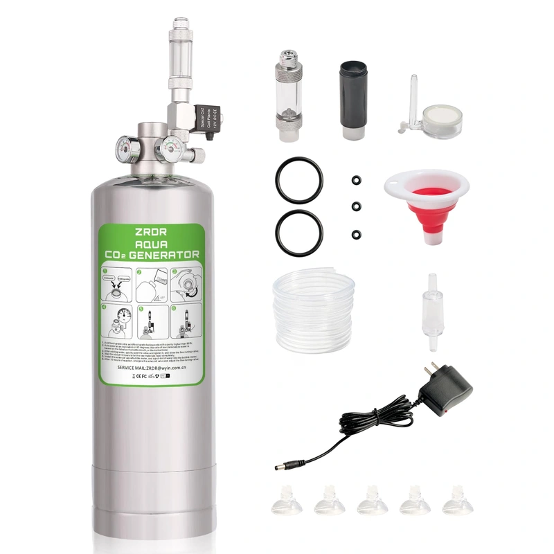 ZRDR 4L Co2 Generator System with Dual Gauge Display Pressure Gauge,DIY Co2 Generator System Kit, Automatic Pressure Relief Valv