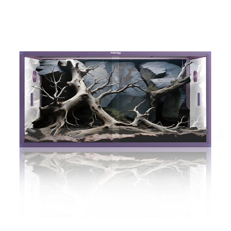 Phailozoo 120 Gallon Bearded Dragon Tank,48 x 24 x 24 Reptile Tank with Sliding Door Top Screen Ventilation, Front Opening Repti