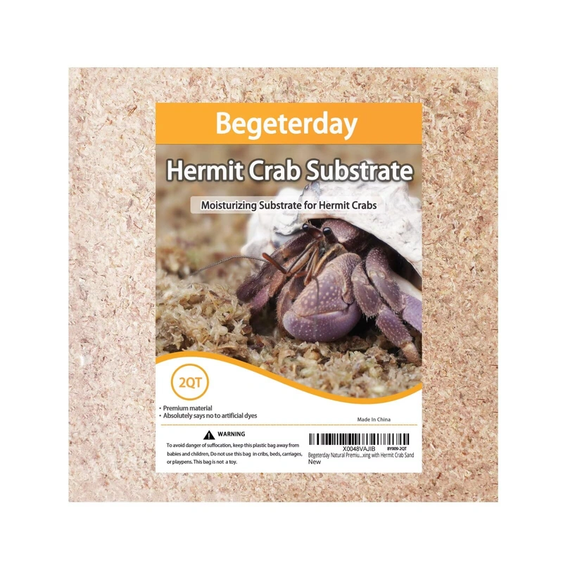 Begeterday Natural Premium Sphagnum Moss Fiber Substrate for Hermit Crab, Ideal Accessories for Hermit Crab Tanks, Great for Mix