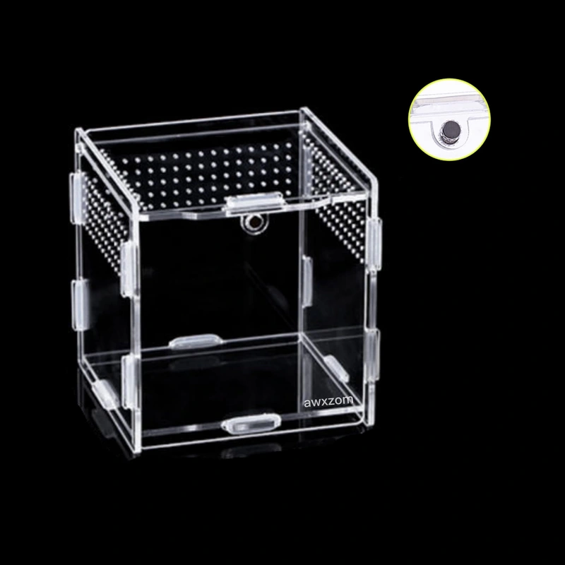 AWXZOM Magnetic Acrylic Case, micro habitat small Tarantula Enclosure enclosure for arboreal Tarantula Scorpion Sling Lizards Ma