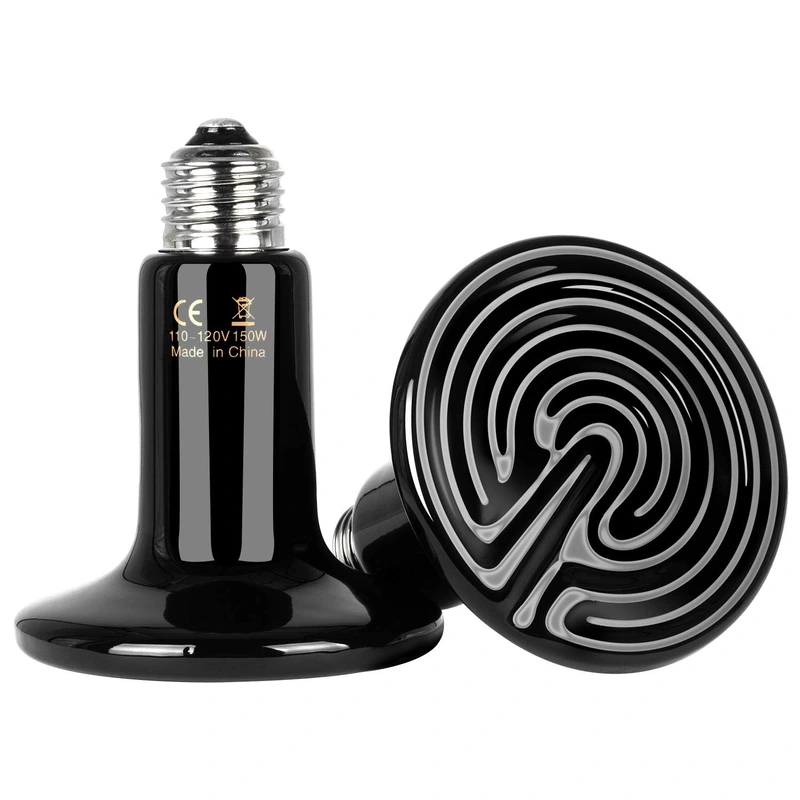 Simple Deluxe Ceramic Heat Emitter 150W Reptile Heat Lamp Bulb No Light Emitting Brooder Coop Heater for Amphibian Pet Snake Tur