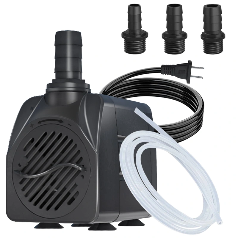 Zoronk 400GPH Auto-Shut-OFF Submersible Pond Pump (1500L/H 25W) Ultra Quiet Fountain Water Pump with 6.5ft High Lift, 3 Nozzles