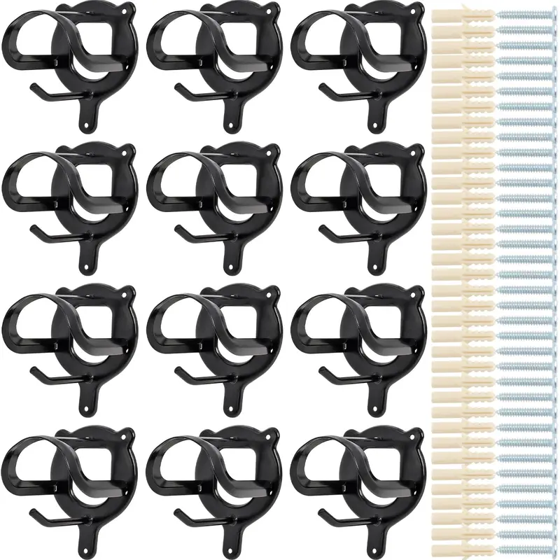 12 Counts Horse Bridle Rack, Bridle Bracket Bridle Hooks with Tubes and Screw, Horse Tack Storage Halter Hanger Metal Bridle Hol