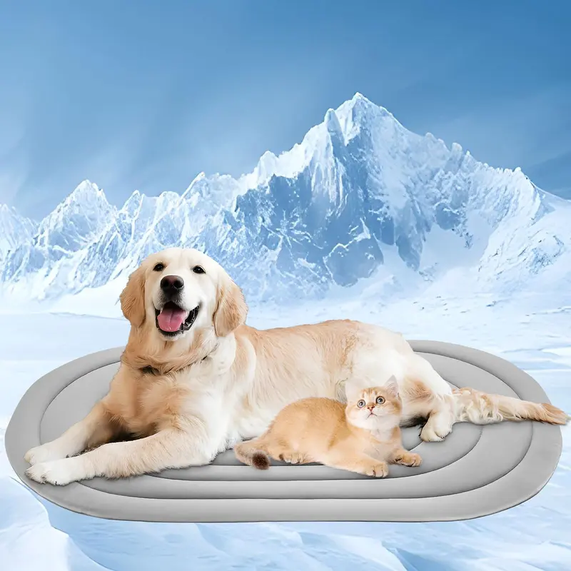 Papettly Pet Dog Cooling Mat 39X27.5    Reversible Cooling Pad For Dogs And Cats, Comfort Ice Silk Cotton Summer Dog Bed Outdoor