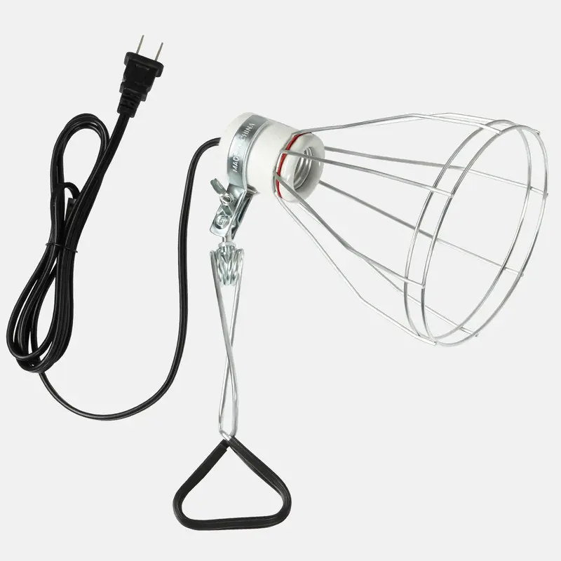 Simple Deluxe Clamp Lamp Light With Steel Cage Wire Grill Up To 250W E26 Socket (No Bulb Included), 6' Cord, 1 Pack