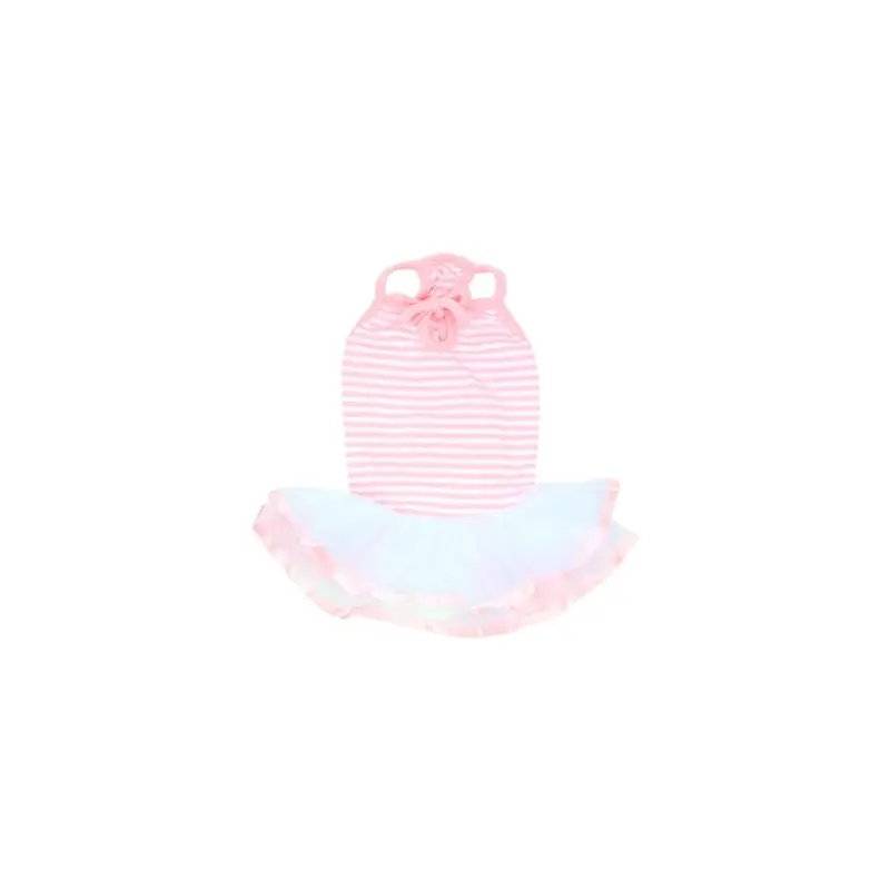 Parisian Pet Pink Ballerina Dog Dress - Stylish Wedding Outfit - Lightweight Summer Puppy Clothes For Large Girl Dogs - Size L