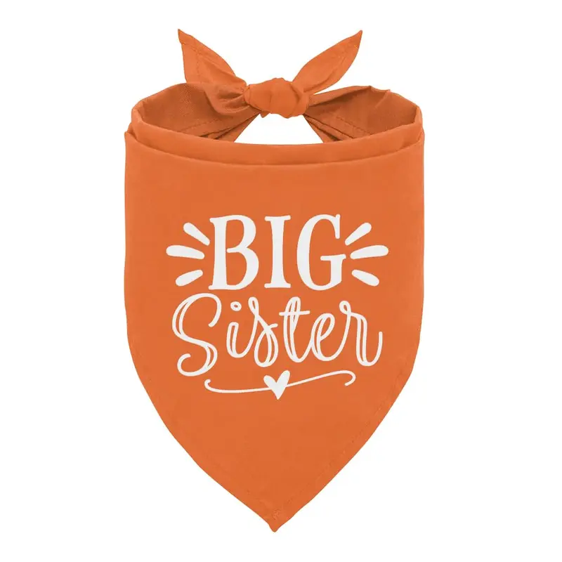Zpprjf Big Sister Dog Bandana, Big Sister Bandana For Dog, Dog Pregnancy Announcement, Orange Dog Bandana, Big Sister Dog Shirt,