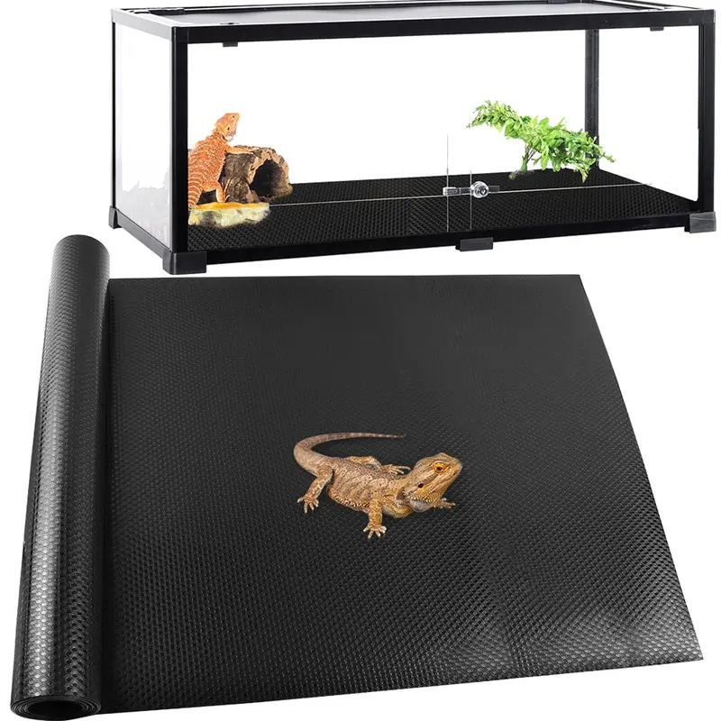Tcypuhl 24    118'' Large Reptile Carpet,Bearded Dragon Tank Accessories,Reptile Mat, Leopard Gecko Substrate,Bearded Dragon Tan